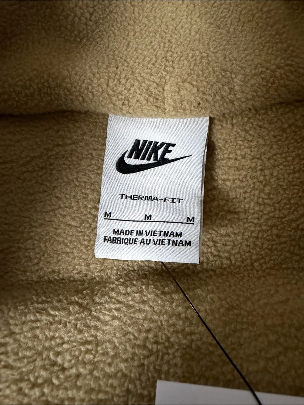 Nike Therma-Fit Beige Men’s Club Full Zip Winterized Vest Polyester Size M NEW